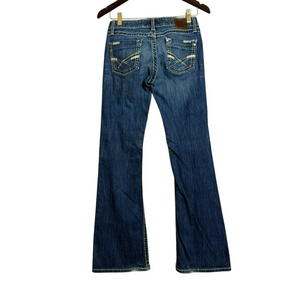 Bke Starlite Flare Jeans Bootcut Women Size 26R Hippie Western Cowgirl Cowboy - Picture 2 of 12